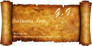 Galbavy Iván névjegykártya