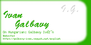 ivan galbavy business card